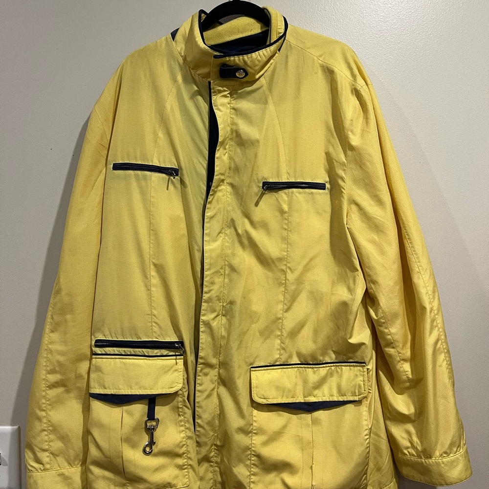 Men's Yellow Windbreaker with Black Accents